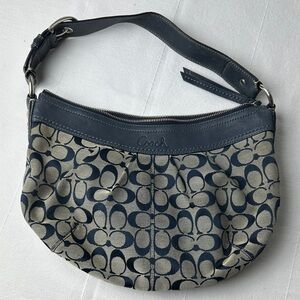 Coach Blue and Beige Shoulder Bag